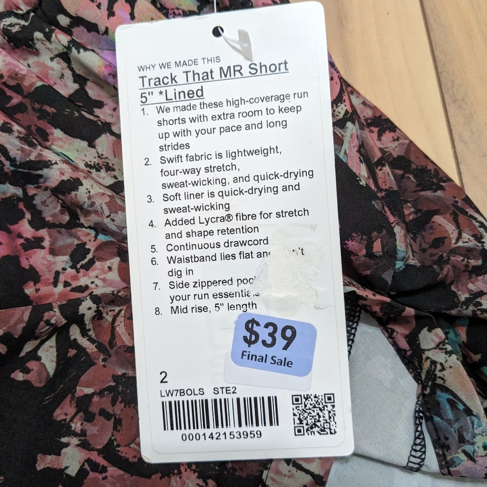 NWT! Lululemon Track That MR Shorts 5" Lines In Stencil Blossom Size 2 - Picture 10 of 16